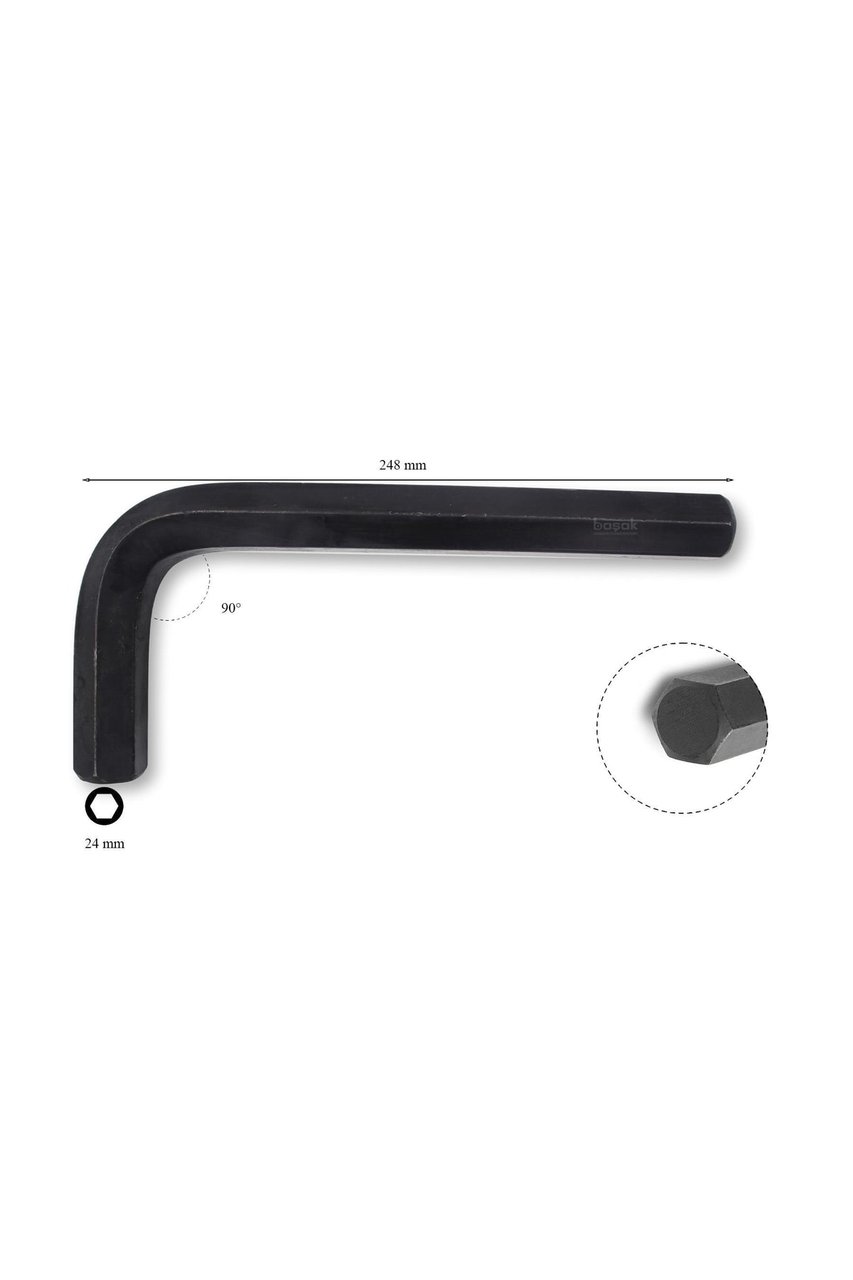 Ceta Form L/24 L/24 L Allen Anahtar/Mangan Fosfat Kaplı-24Mm
